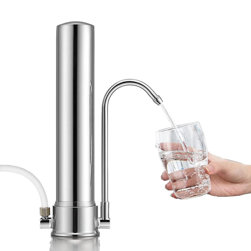 Pure Elegance: Ceramic Water Filter Countertop Stainless Steel Purifier - Easy Installation