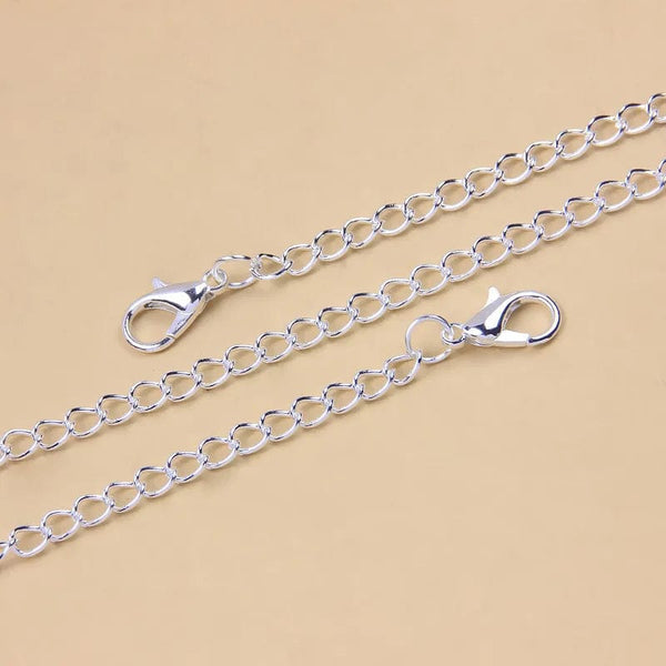 Gold-Plated Barefoot Foot Jewelry - Silver Tennis Rhinestone Crystal Love Heart Charm Anklet for Women