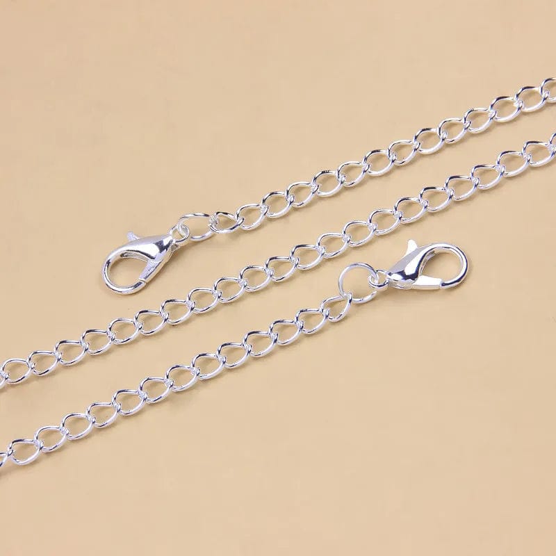 Gold-Plated Barefoot Foot Jewelry - Silver Tennis Rhinestone Crystal Love Heart Charm Anklet for Women