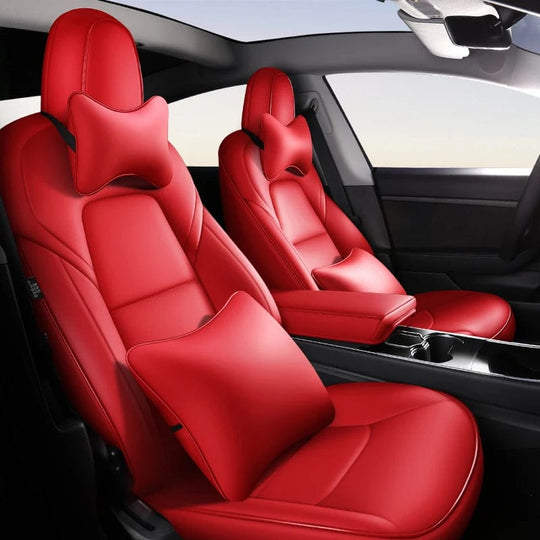 Crafted Elegance: Premium Leather Seat Cover for Tesla Model 3 - Car Accessories Redefined