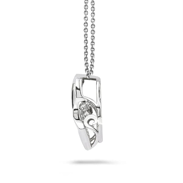 Redoors Jewelry Wholesale - Sterling Silver Heart-Shaped Moissanite & CZ Pendant Necklace