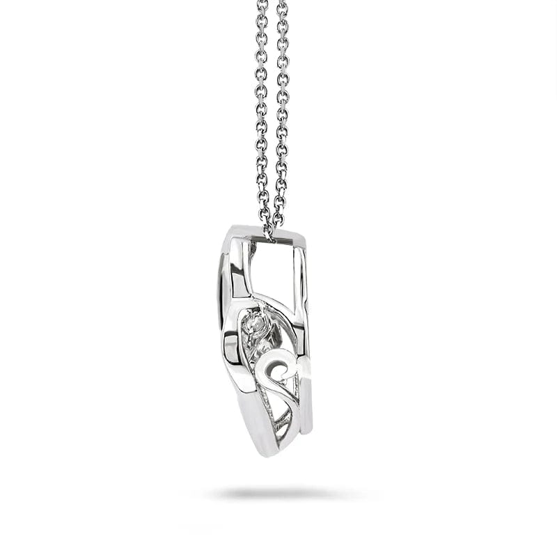 Redoors Jewelry Wholesale - Sterling Silver Heart-Shaped Moissanite & CZ Pendant Necklace