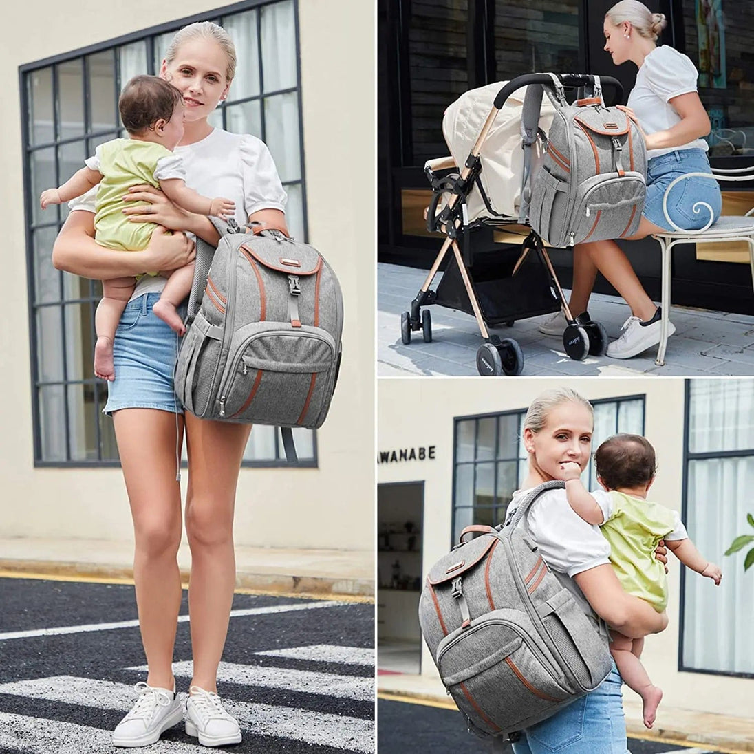 Spacious and Weather-Ready: Large Diaper Backpack with Crib for the Ultimate Outdoor Parenting Experience