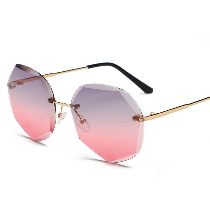 Stylish UV400 Oversized Rimless Sunglasses for Women - Trendy Fashion Eyewear