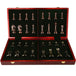 Solid Wooden Folding Board with Large Metal Pieces - Chess Mastery Redefined