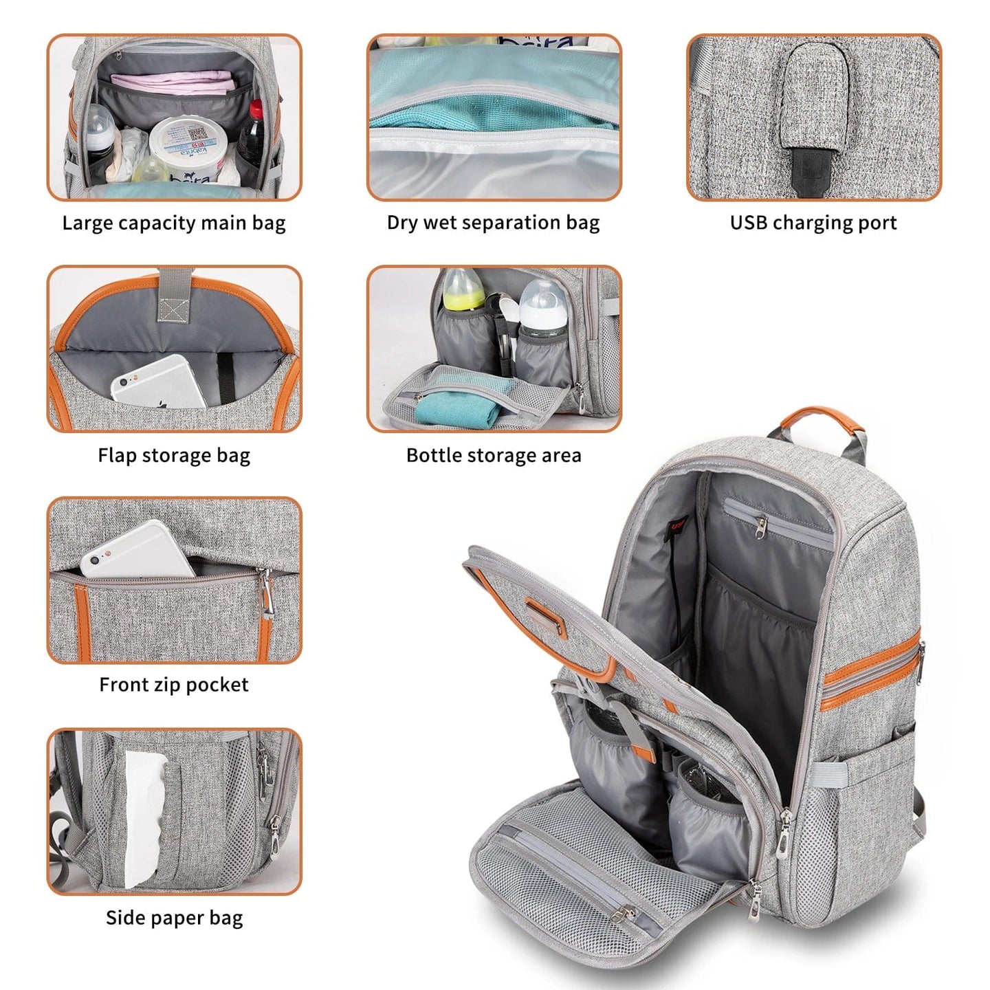 Spacious and Weather-Ready: Large Diaper Backpack with Crib for the Ultimate Outdoor Parenting Experience