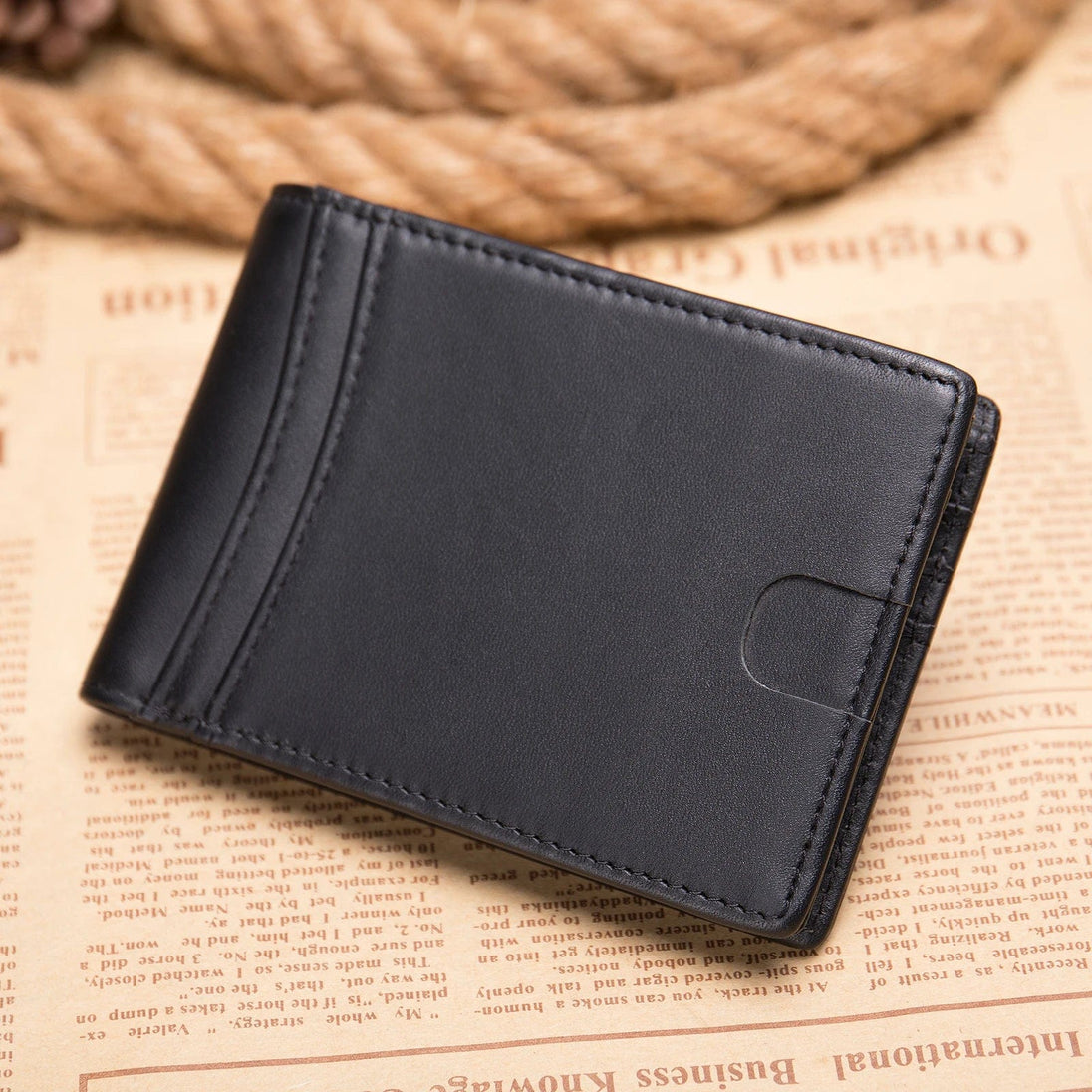 Streamlined Sophistication: Slim Bifold Men's Wallet by Marrant with Money Clip and Card Holder