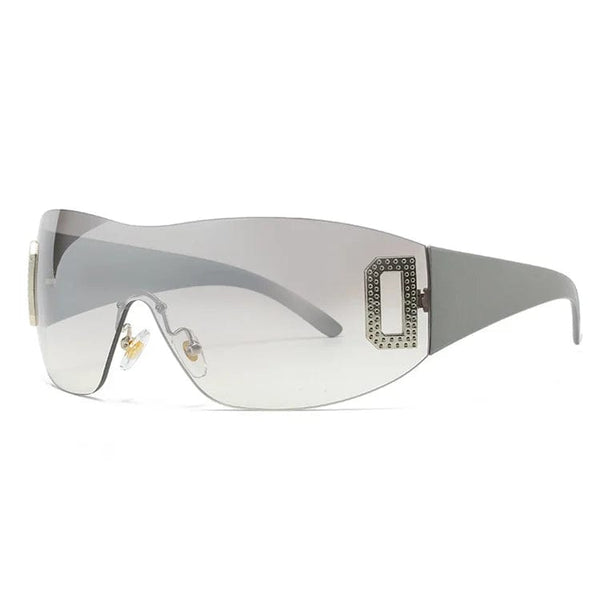 Oversized Rimless Luxury Sunglasses - Punk Y2K Style