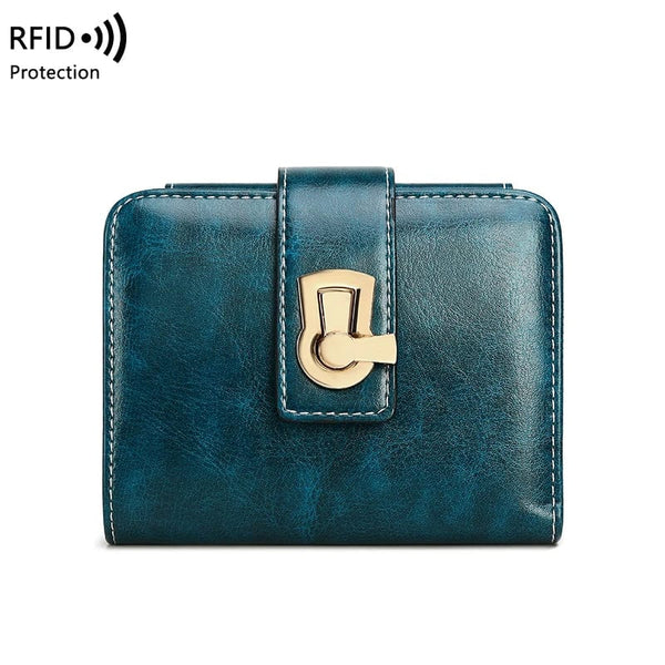 Secure Style Companion: Fashionable Vintage Wallet for Women with RFID Blocking and Coins Organizer