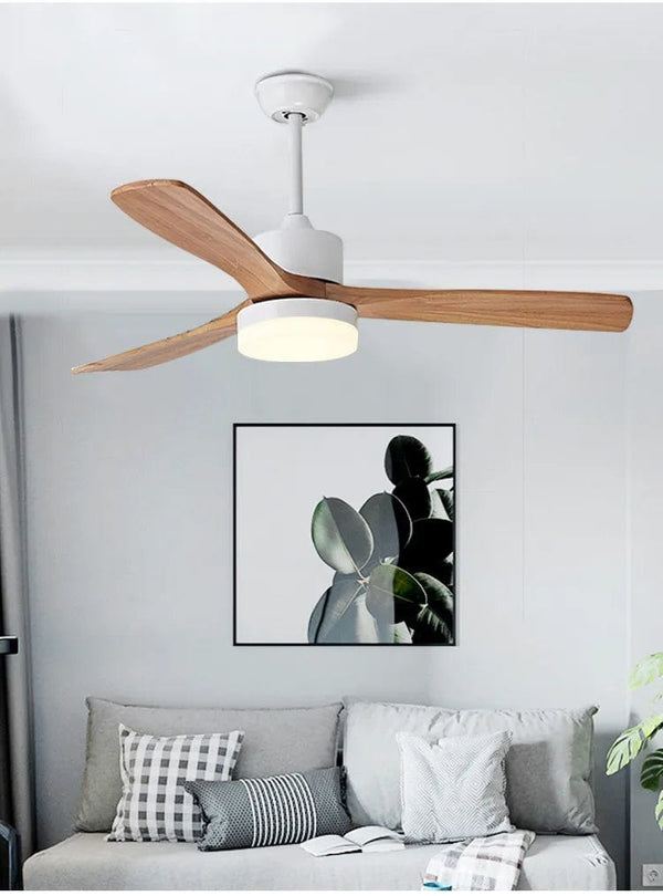 Modern Comfort Meets Functionality: 42'' LED Ceiling Fan with Light Kit, Remote Control, and Solid Wood Design