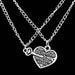 Fashion Simple Stainless Steel Key Puzzle Heart Shaped Lovers Pendant Necklace