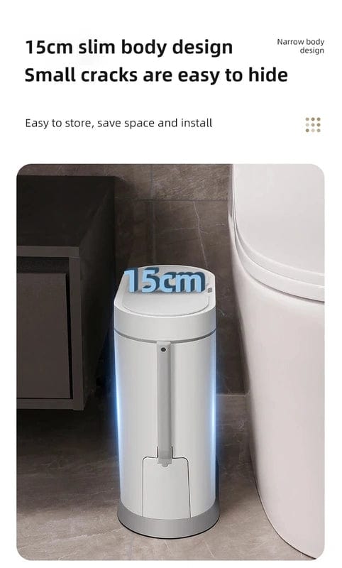 Smart and Stylish: Introducing the Household Waterproof Sensor Bin with Toilet Brush