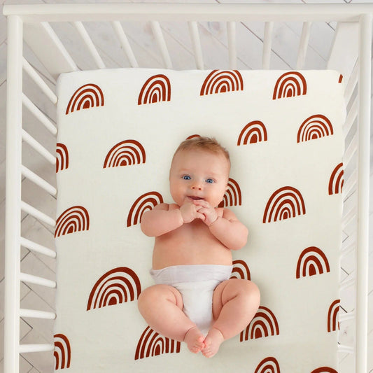Bamboo Cotton Crib-Sized Fitted Sheet: Baby Bedding with Bag