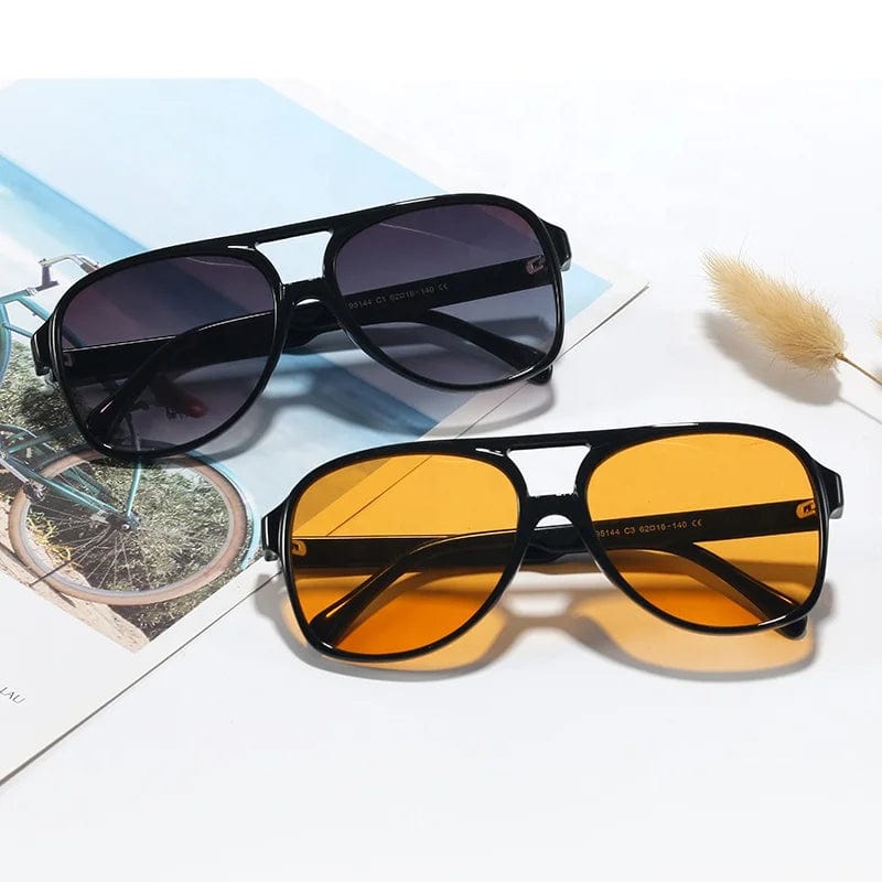 High Quality Fashion Pilot Sunglasses - Big Frame Square Driving Sun Shades Glasses