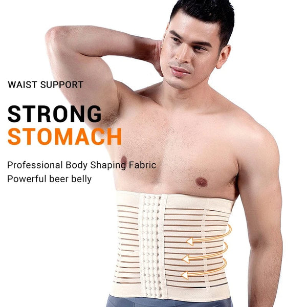 Confidence Redefined: Black Corset Control Belly Adjustable Waist Trainer for Men