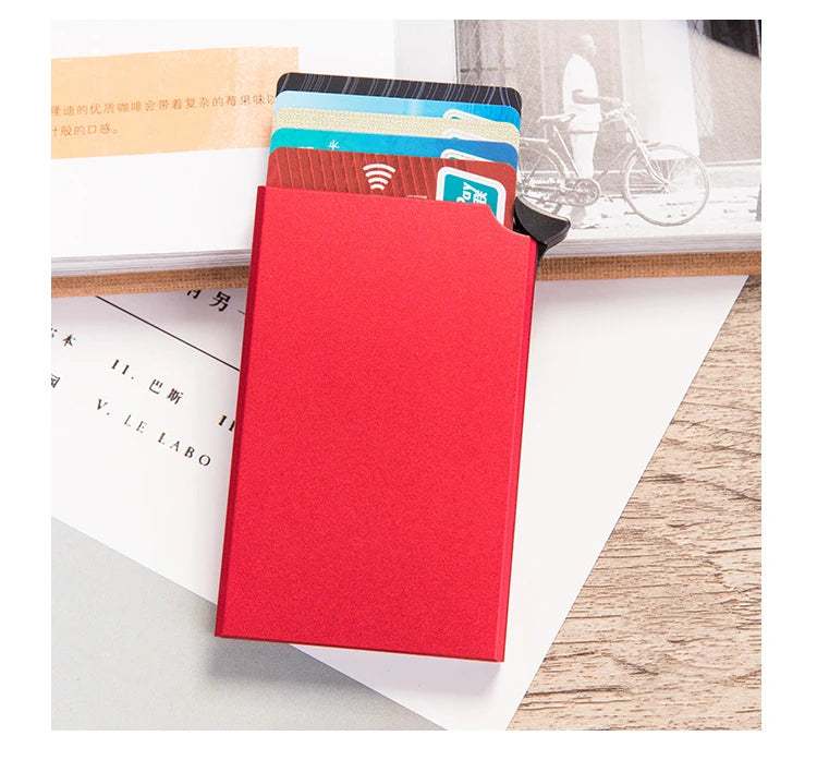 Unisex Sophistication: Thin ID Card Case in Yamo's Solid Metal RFID Smart Wallet