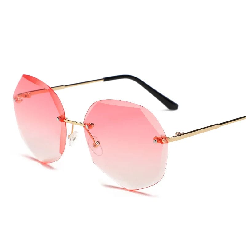 Stylish UV400 Oversized Rimless Sunglasses for Women - Trendy Fashion Eyewear