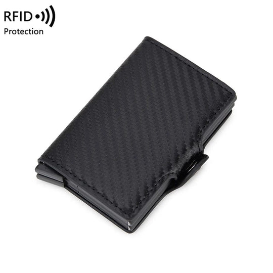 Secure Style Companion: RFID Blocking Credit Card Holder in Carbon Fiber Aluminium Wallet