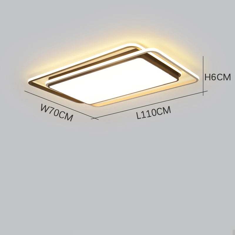 Clean Elegance: Living Room Ceiling Lights - Rectangular LED Lamp for Simple and Stylish Home Illumination