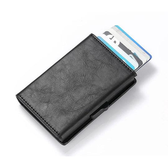 Tech-Savvy Elegance: RFID Coin Purse Carbon Fiber Wallet with Single Box Smart Credit Card Holder