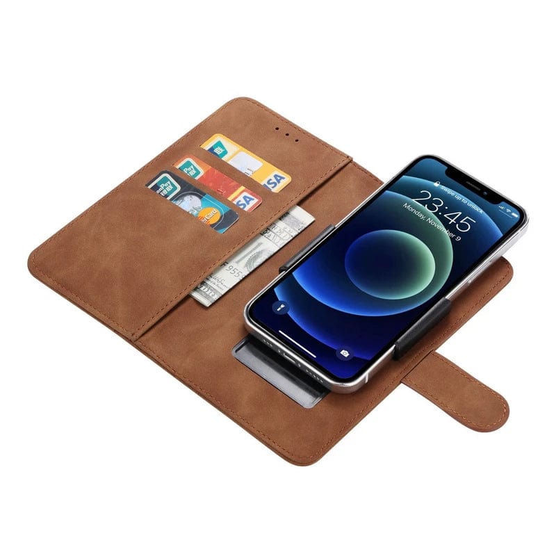 Secure Style Upgrade: Magnetic Flip Wallet with Credit Card Holder for Universal Smartphones