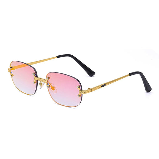 Trendy Vintage Rimless Sunglasses: Small Round Shape for Women and Men - Fashion Shades