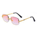 Trendy Vintage Rimless Sunglasses: Small Round Shape for Women and Men - Fashion Shades