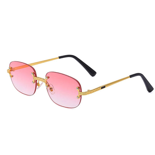 Trendy Vintage Rimless Sunglasses: Small Round Shape for Women and Men - Fashion Shades