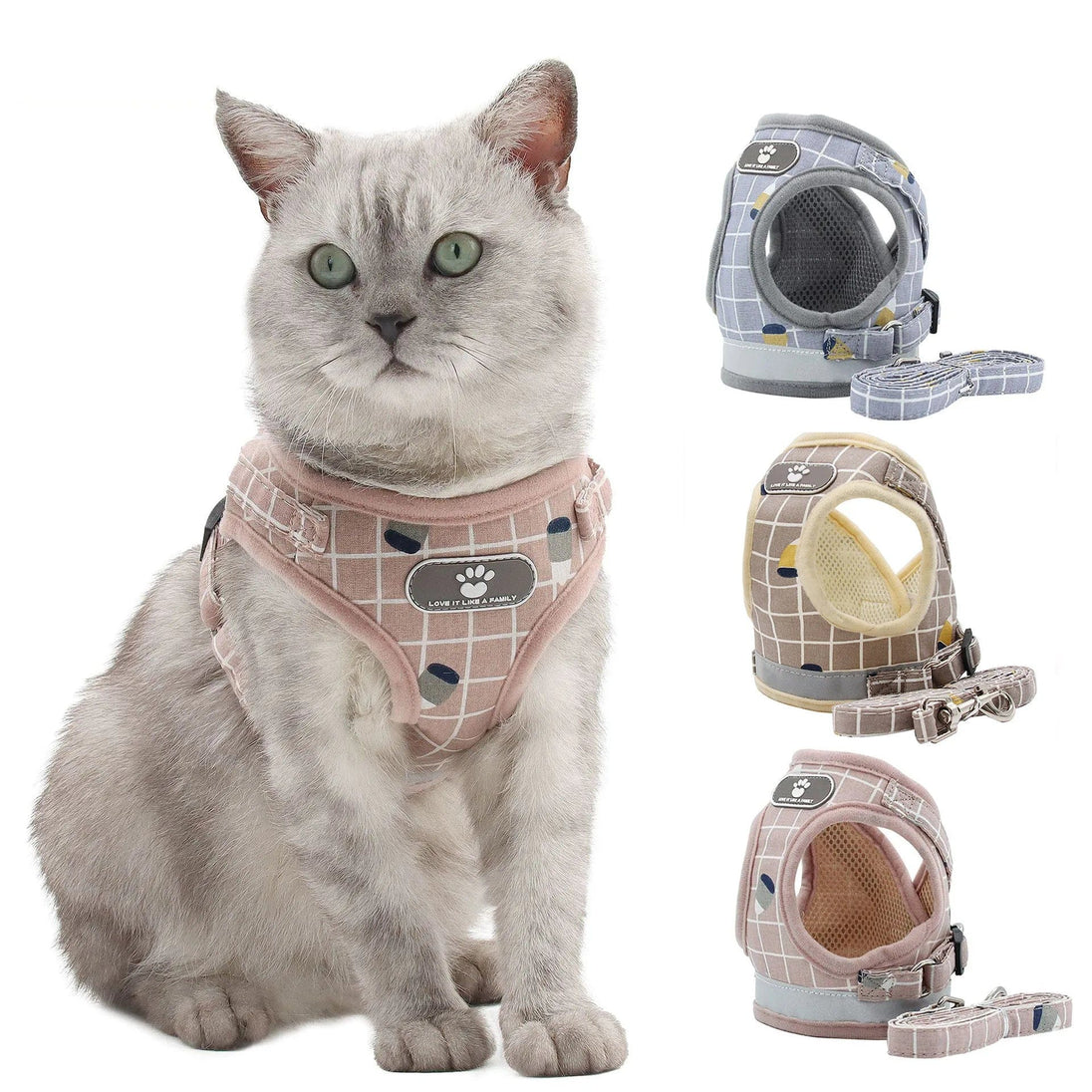 Soft Cotton Mesh Reflective Harness for Small Dogs and Cats