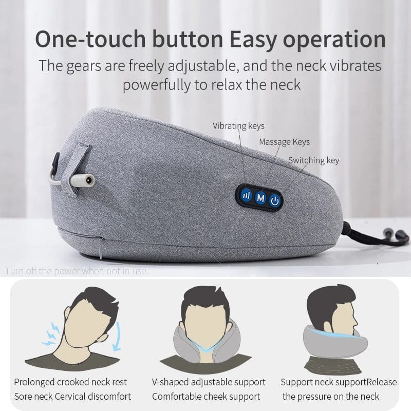 Relax and Unwind: Electric U-shaped Massage Pillow with Kneading and Hot Compress