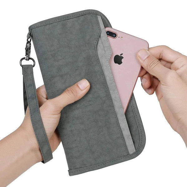 Smart airtag wallet rfid blocking key chain wallet travel passport organizer zipper case cards wallets