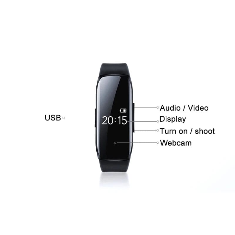 Capture in Style: 16GB 1080P Video Sports Bracelet - Your One-Button Voice Control Recording Solution