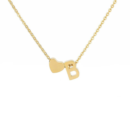 Stylish Affection: Gold Stainless Steel Letter Pendant Necklace, a Fashion Jewelry Essential
