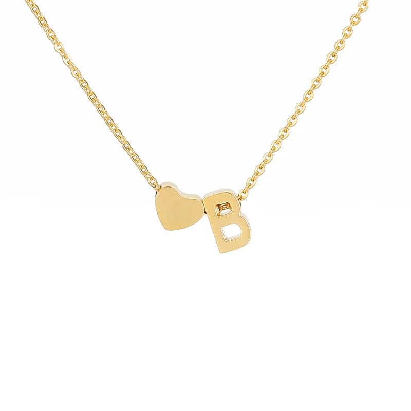 Stylish Affection: Gold Stainless Steel Letter Pendant Necklace, a Fashion Jewelry Essential