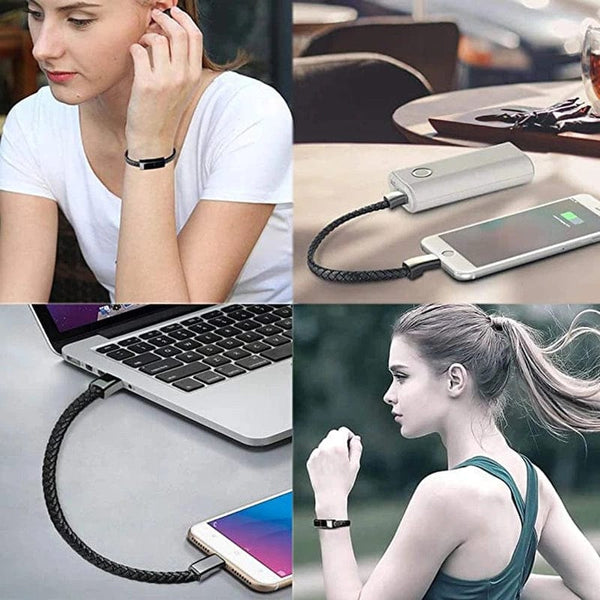 Elevate your style and stay connected with our Leather Braided Bracelet Data Charger