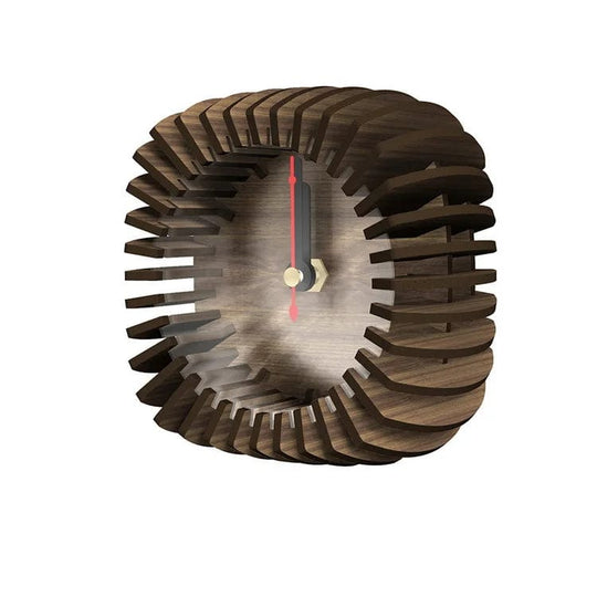 Modern Puzzling: Nordic Wooden Table Clock - A Stylish Blend of Form and Function