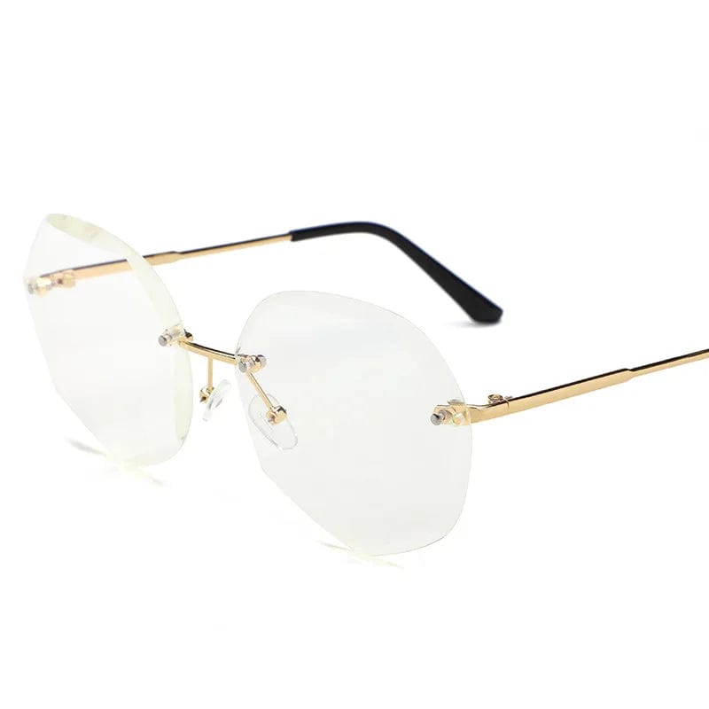 Stylish UV400 Oversized Rimless Sunglasses for Women - Trendy Fashion Eyewear