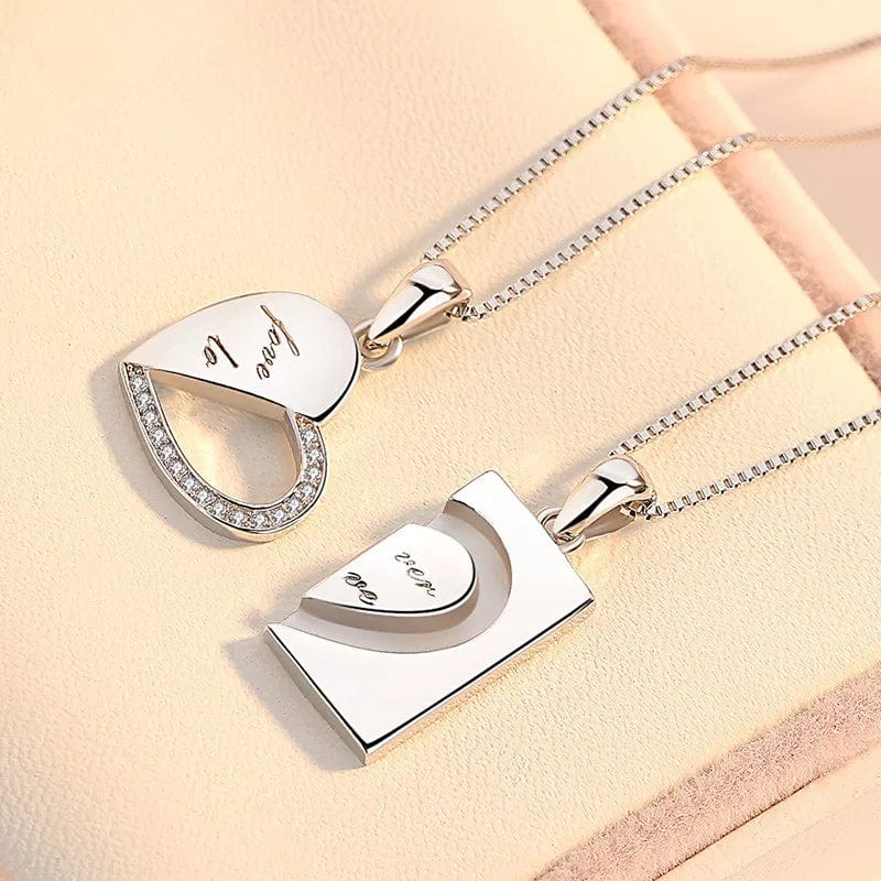 Couple Heart Pendants: Fashion Heart Shape Necklace Love, Pendant Necklace
