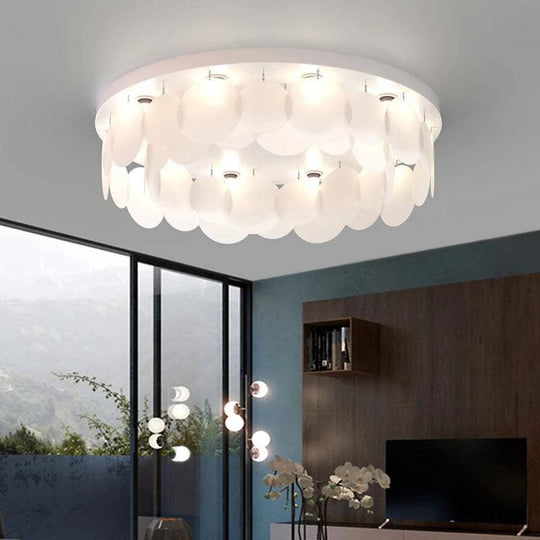 Luxurious Simplicity: Nordic Modern Iron LED Ceiling Lamp - Elegant Round Design for Bedroom and Living Room Ceiling Light