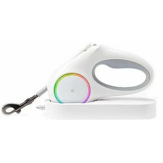 Retractable Dog Leash with LED Light for Small-Medium Dogs RGB flowing light and color