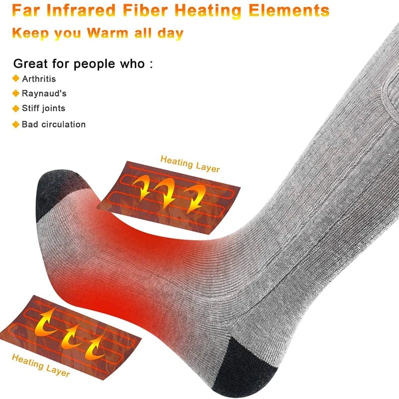 Stay Active, Stay Warm: Heated Thermal Sport Socks with Rechargeable Heating for Men and Women