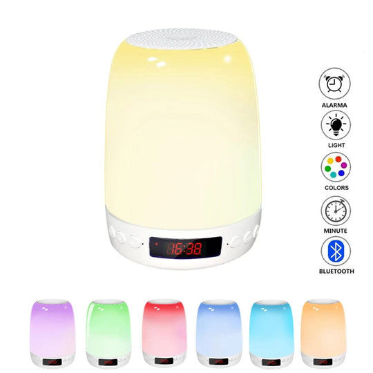 Multi-functional TWS Mini Audio Speaker: Wireless, Alarm Clock, Night Light, Music Player