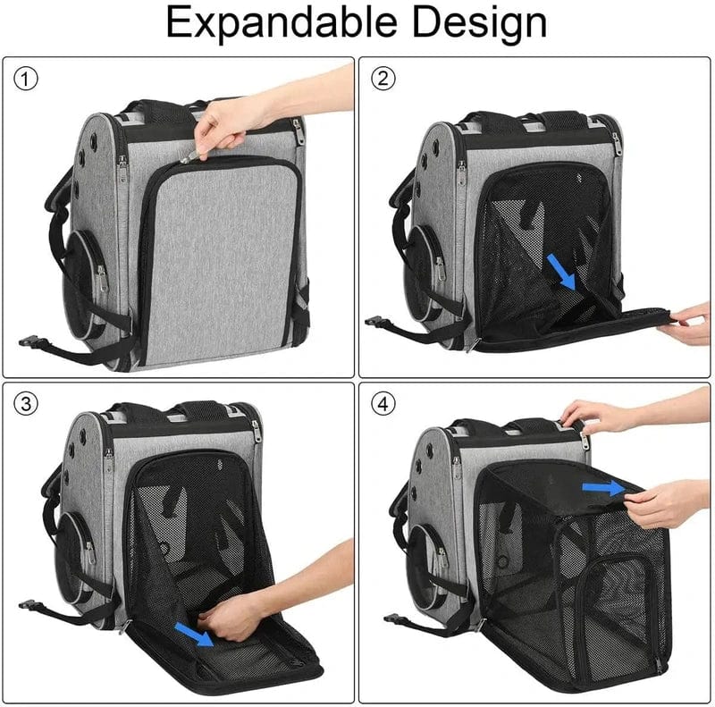 Fast Expandable Pet Carrier Backpack for Cats by Stock Storage - Airline Approved for Cats