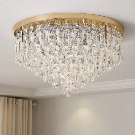 Luxurious Illumination: Round LED Ceiling Lamps - Crystal Luxury Lights for Bedrooms and Dining Rooms