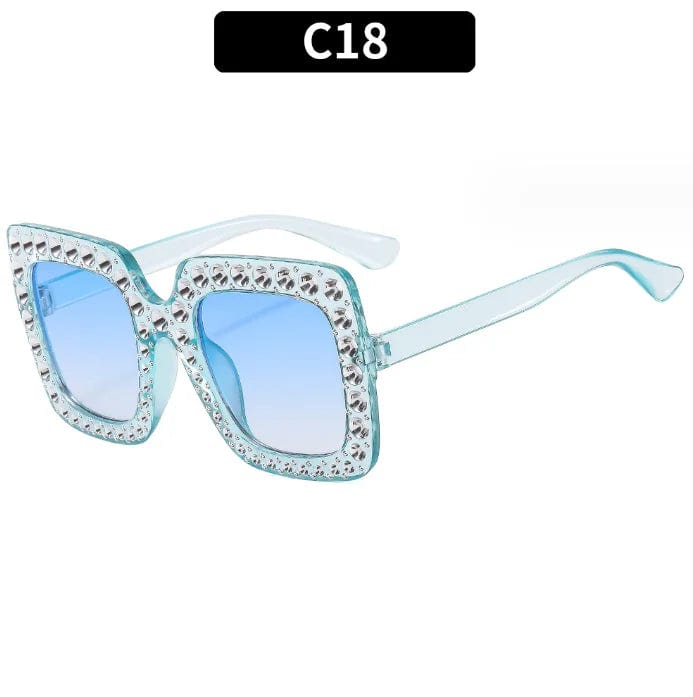 Luxury Oversize Retro Square Sunglasses with Rhinestone Bling: Newest Fashion for Women