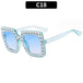 Luxury Oversize Retro Square Sunglasses with Rhinestone Bling: Newest Fashion for Women