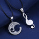 High-Quality 316 Stainless Steel Geometric Music Symbol Pendant Necklace - Simple Design with Leather Rope