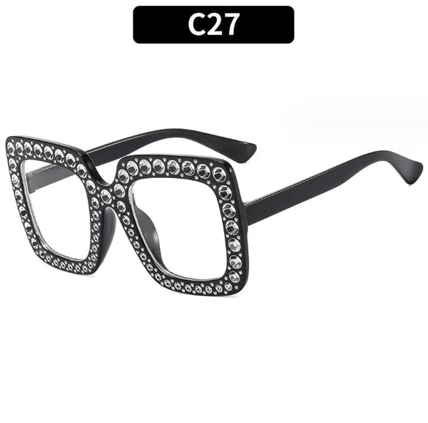 Luxury Oversize Retro Square Sunglasses with Rhinestone Bling: Newest Fashion for Women