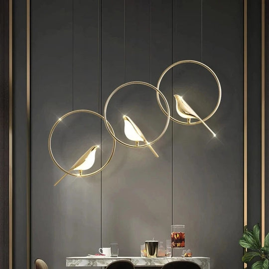 Sophisticated Illumination: Fancy Lights for Home - Nordic Pendant Lamp with Magpie Design