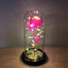 Radiant Romance: Colorful LED Light Strings with Gold-Plated Galaxy Rose - A Valentine's Gift